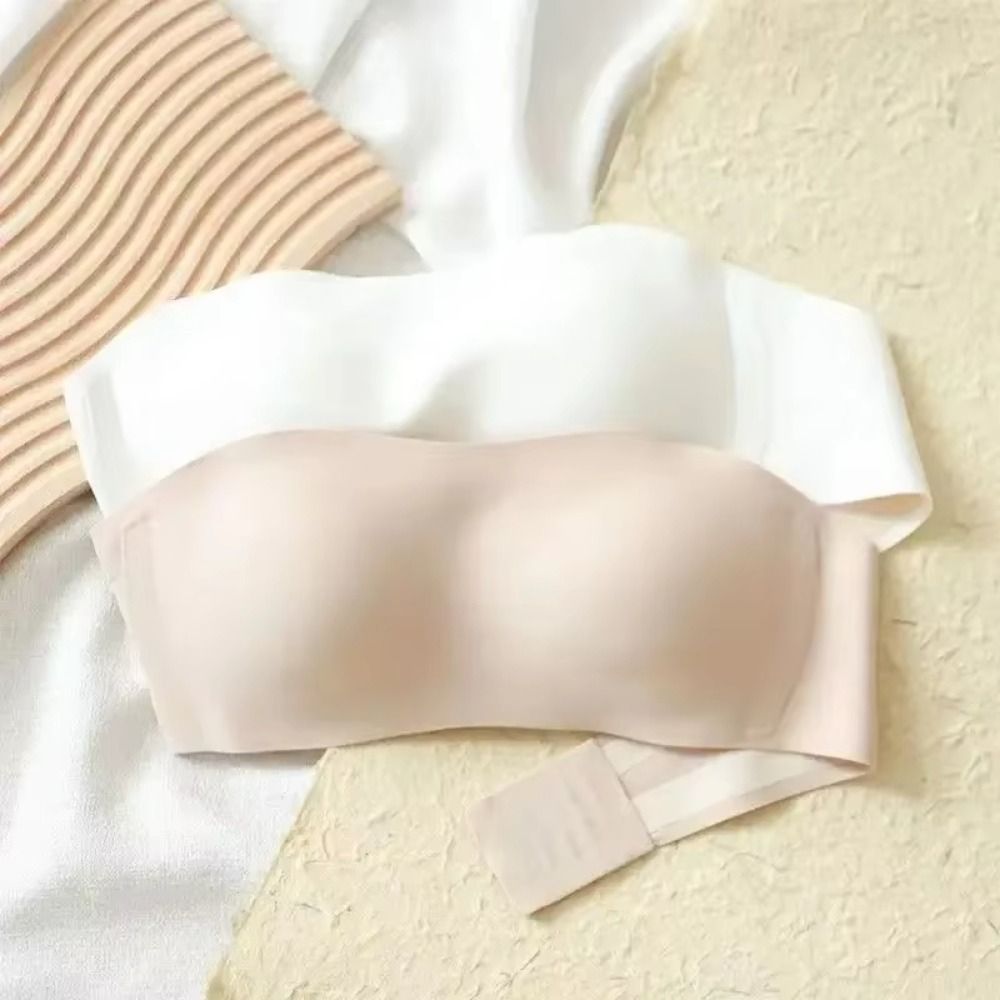 Plunge Bra Push Up - Solid Color Strapless Wrapped Bra Invisible