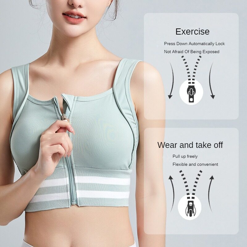 Sports Bras Zip Front For Wome - Full Coverage Bra recension och pris