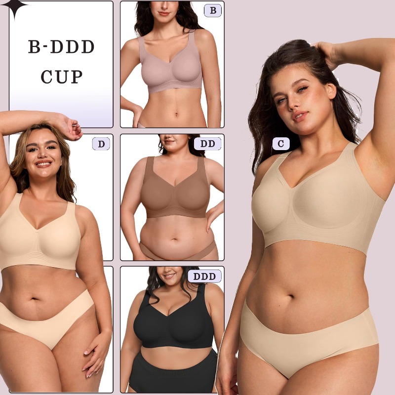 Plus Size Wireless Jelly Bra W - Underwire Bra Padded recension och pris