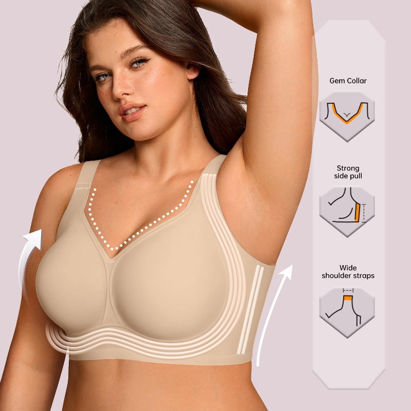 Plus Size Wireless Jelly Bra W - Underwire Bra Padded recension och pris