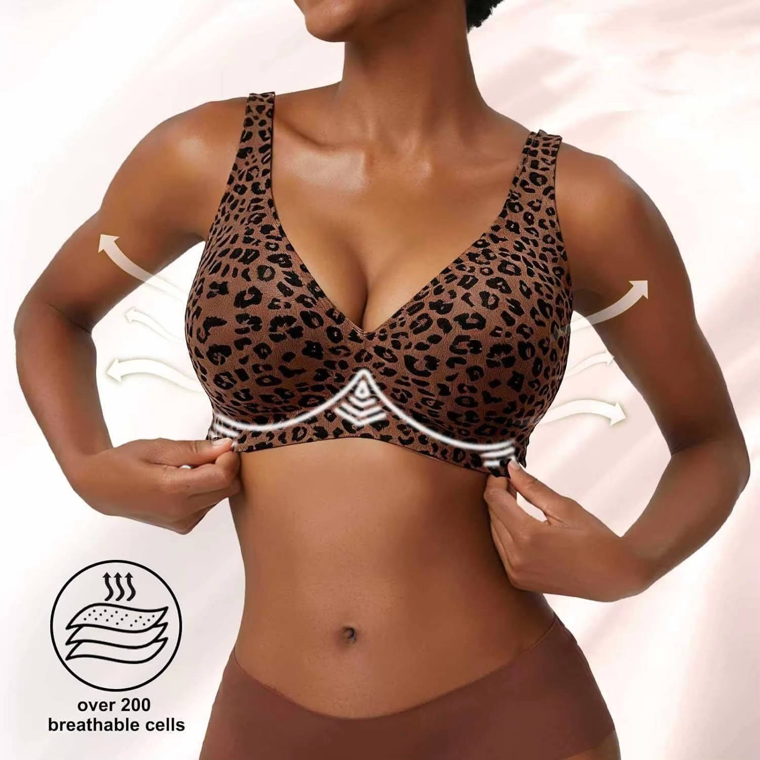 Custom made-2-Row Hook Leopard - Plunge Bra Push Up recension och pris