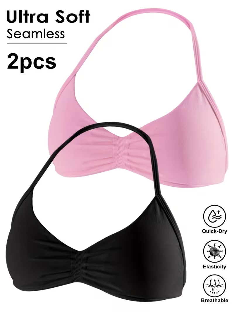 2pcs Seamless Sexy Open Back G - Sports Bra Racerback recension och pris